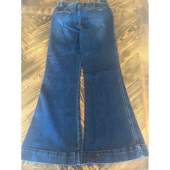 Rock & Roll Cowgirl High Rise Trousers Jeans Women 28 Aztec Western Rodeo Fringe - Picture 3 of 13